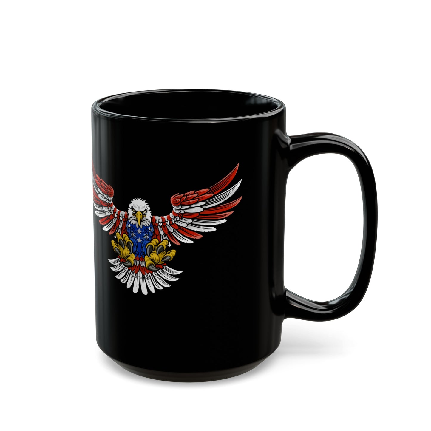 Patriotic Eagle in Flight - Black Mug