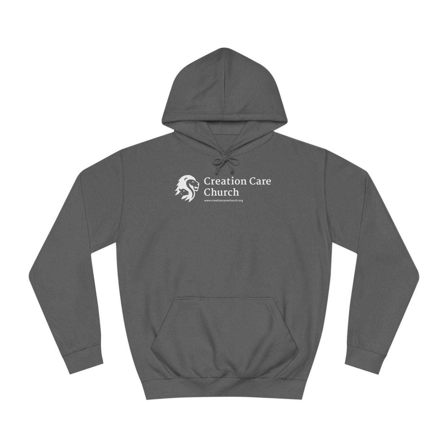 Creation Care Church Logo - White - Unisex College Hoodie