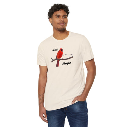 Joy and Hope Cardinal - Unisex Recycled Organic T-Shirt