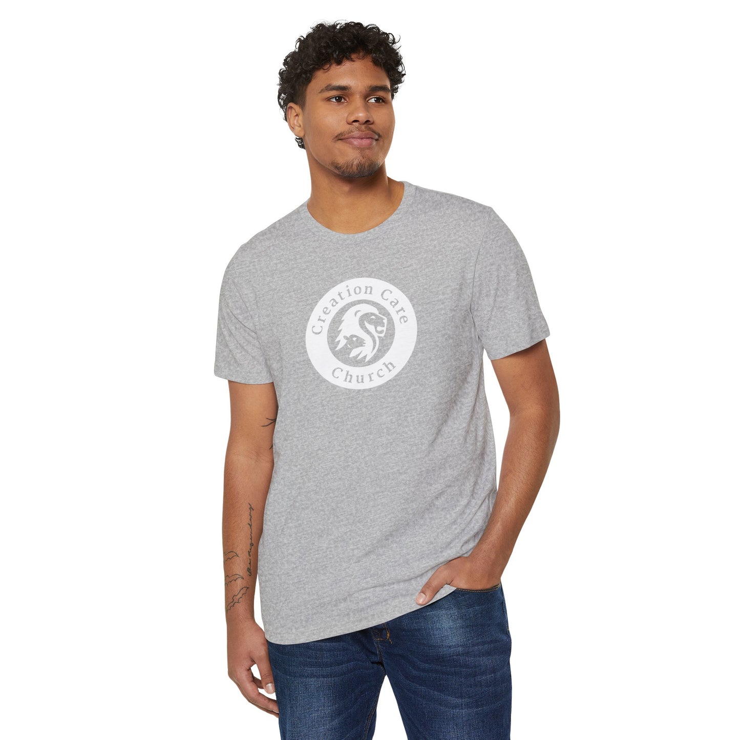 Creation Care Church - White Seal - Unisex Recycled Organic T-Shirt