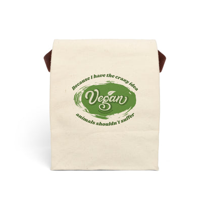 Vegan Because... - Canvas Lunch Bag With Strap