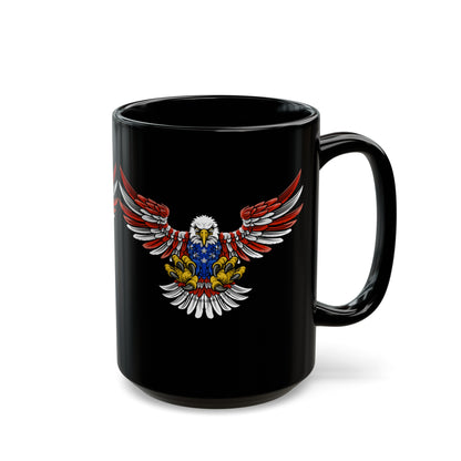 Patriotic Eagle in Flight - Black Mug