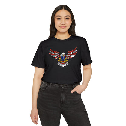 Patriotic Bald Eagle in Flight - Unisex Recycled Organic T-Shirt