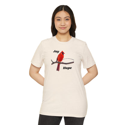 Joy and Hope Cardinal - Unisex Recycled Organic T-Shirt