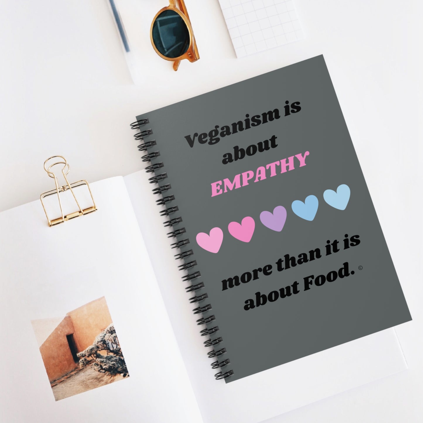 Veganism is about Empathy - Spiral Notebook - Ruled Line