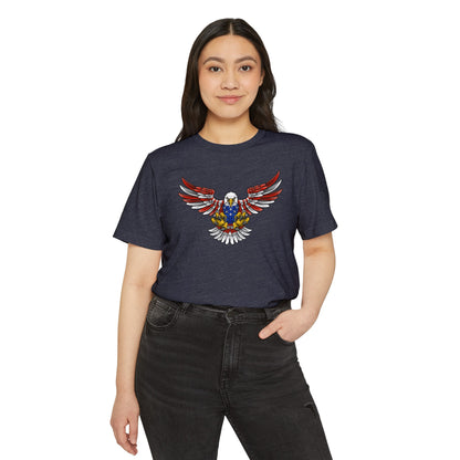 Patriotic Bald Eagle in Flight - Unisex Recycled Organic T-Shirt