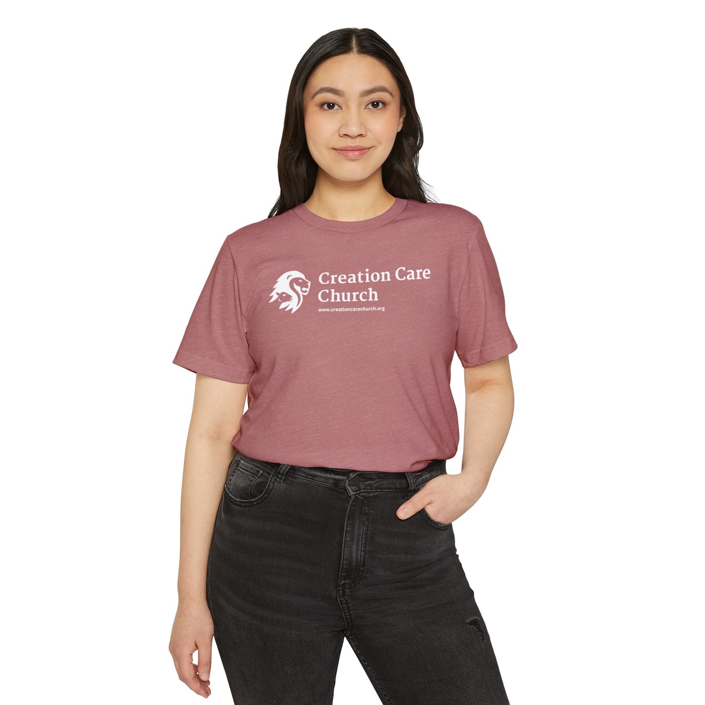 Creation Care Church White Logo - Unisex Recycled Organic T-Shirt