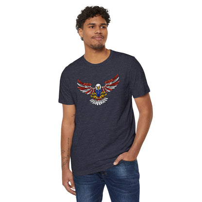 Patriotic Bald Eagle in Flight - Unisex Recycled Organic T-Shirt