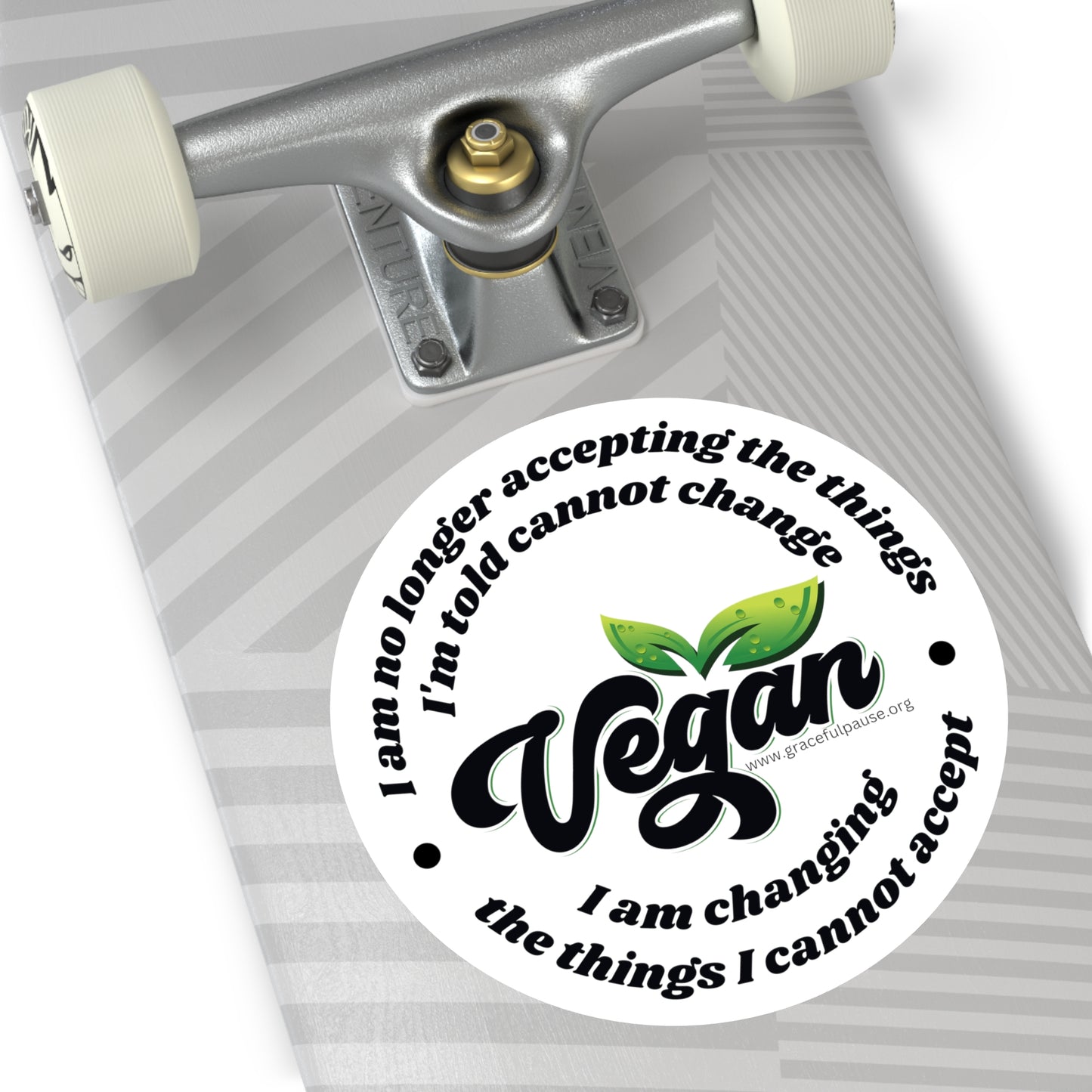 Vegan - changing the things I cannot accept - Round Stickers, Indoor\Outdoor