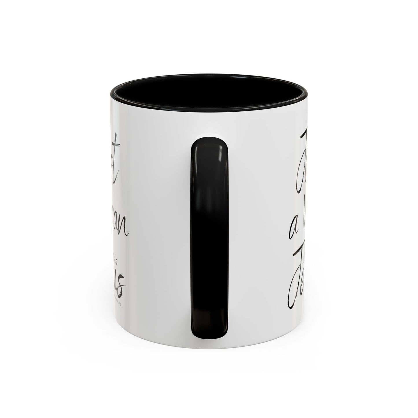 Just a Vegan who loves Jesus - Accent Coffee Mug (11, 15oz)