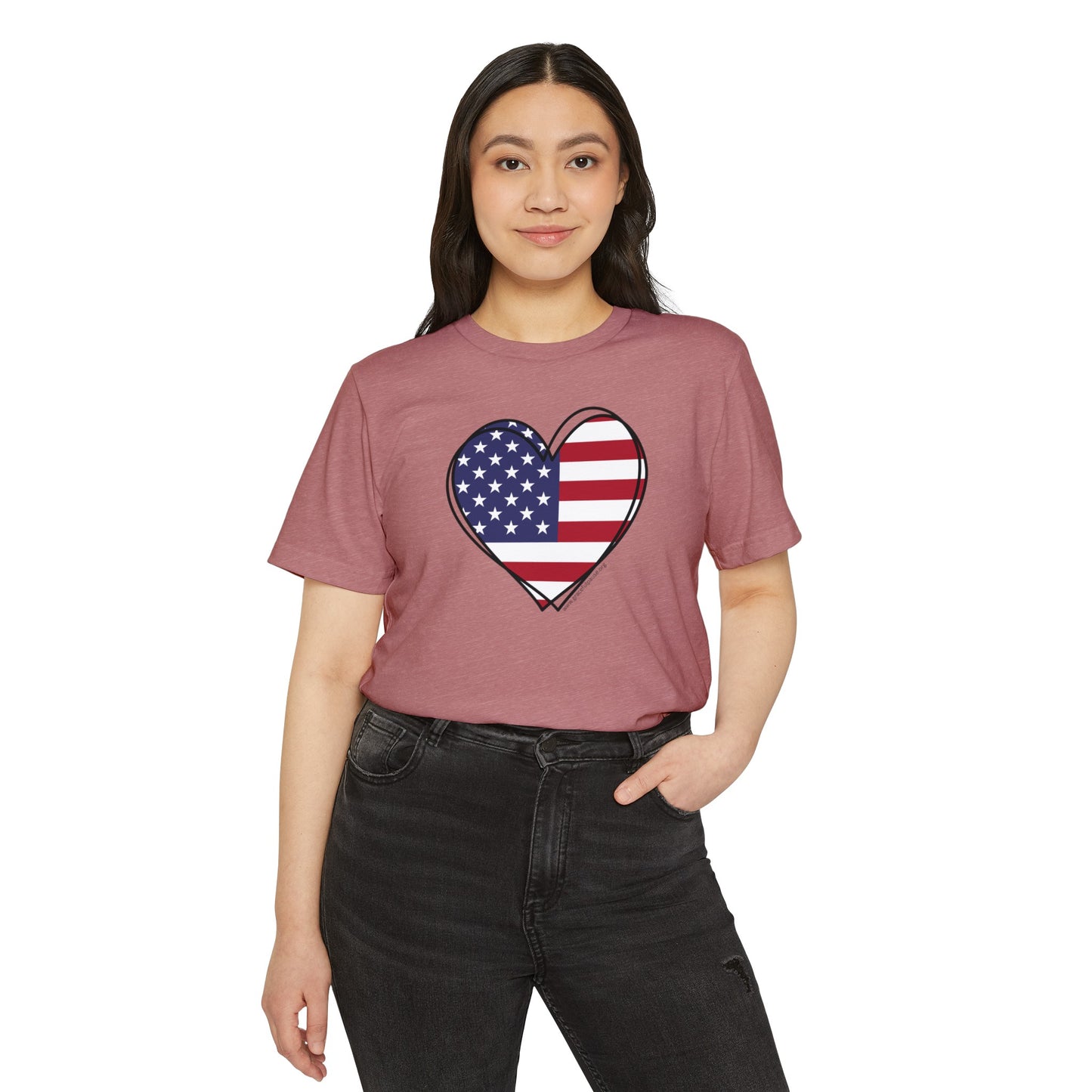 Patriotic Heart - Unisex Recycled Organic T-Shirt