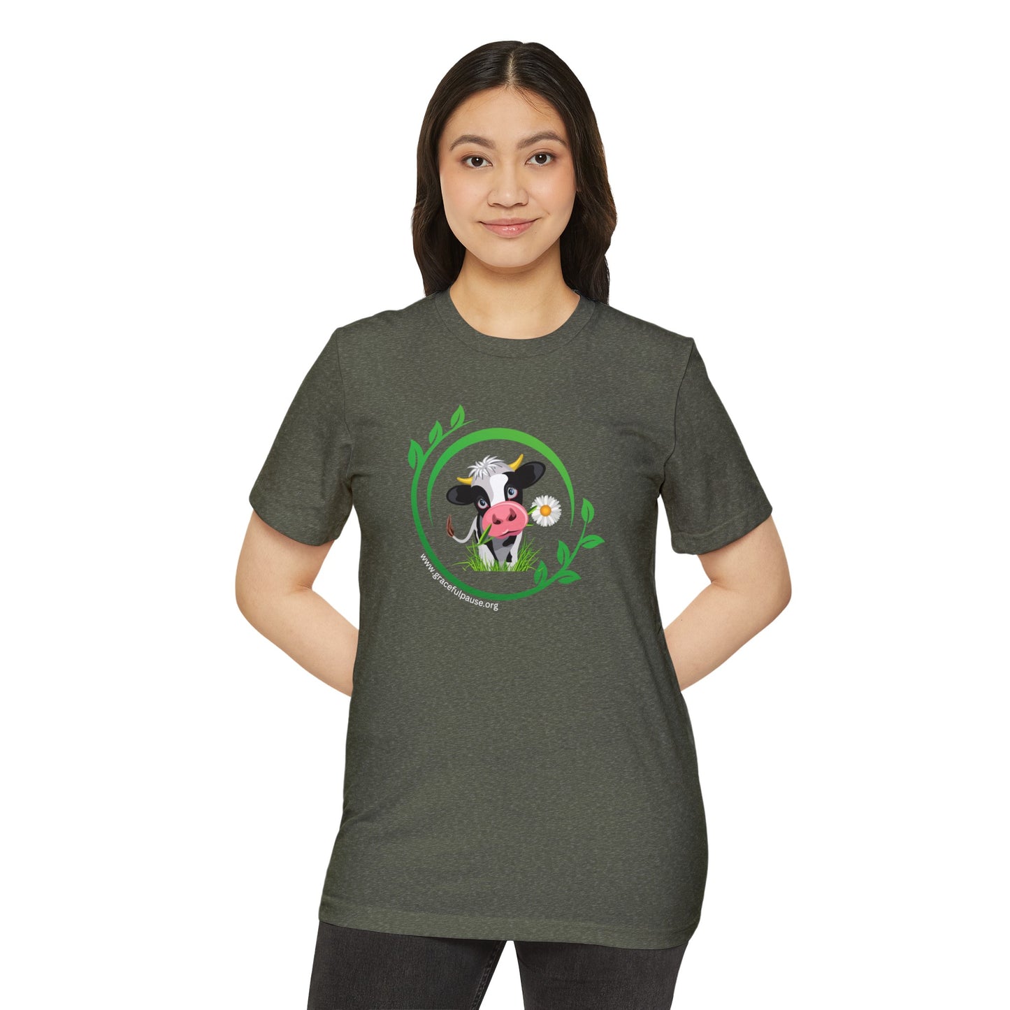 Pleading Cow - Unisex Recycled Organic T-Shirt