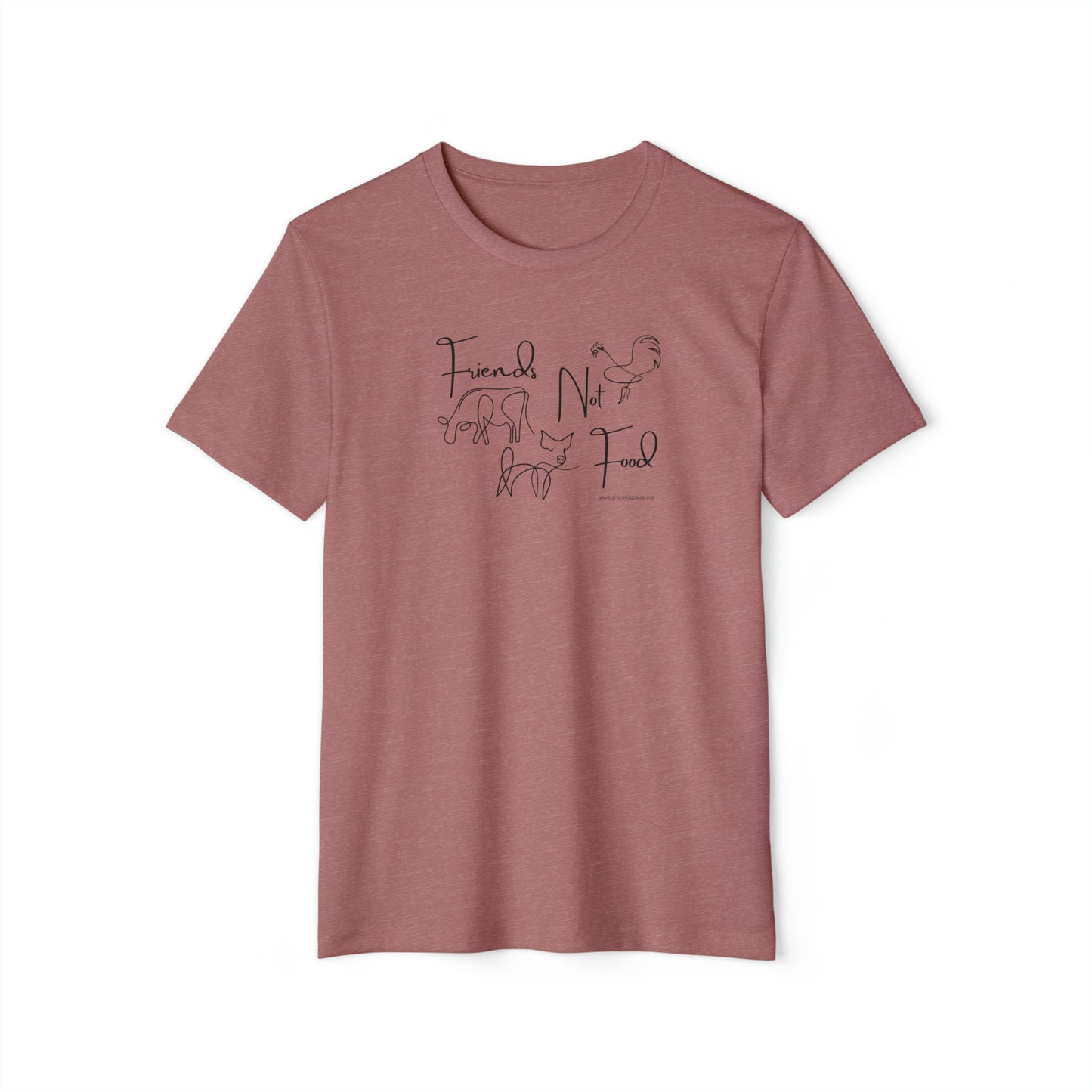 Friends Not Food - Line Drawn Animals - Unisex Recycled Organic T-Shirt