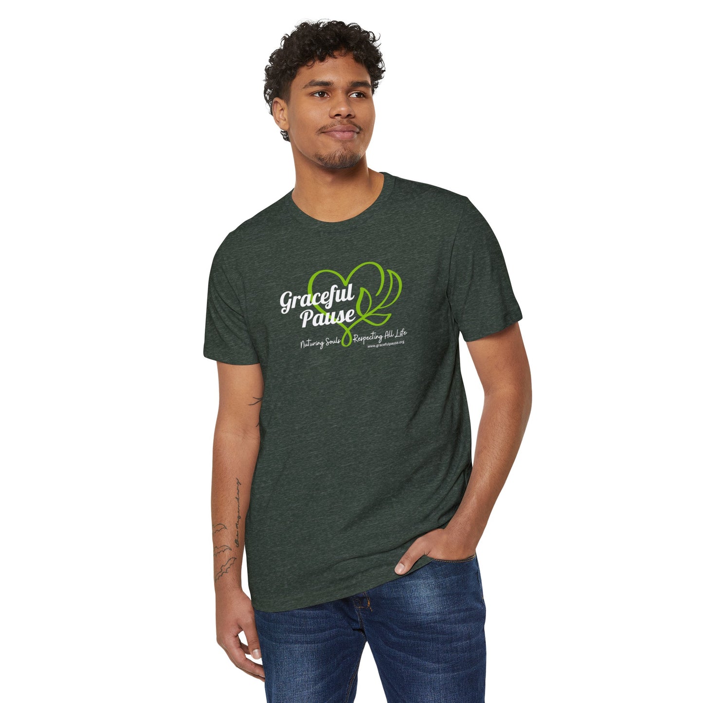 Graceful Pause Logo - Unisex Recycled Organic T-Shirt