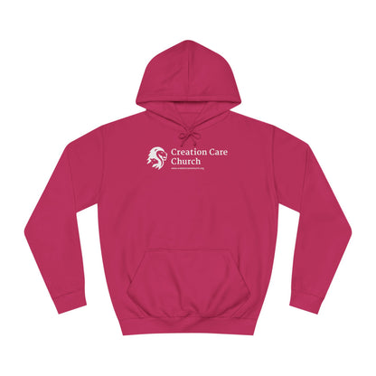 Creation Care Church Logo - White - Unisex College Hoodie