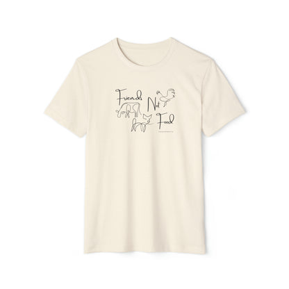 Friends Not Food - Line Drawn Animals - Unisex Recycled Organic T-Shirt