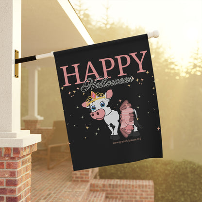 Princess Cow - Happy Halloween - Garden & House Banner/Flag