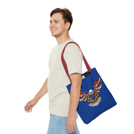 Patriotic Bald Eagle in Flight - Tote Bag