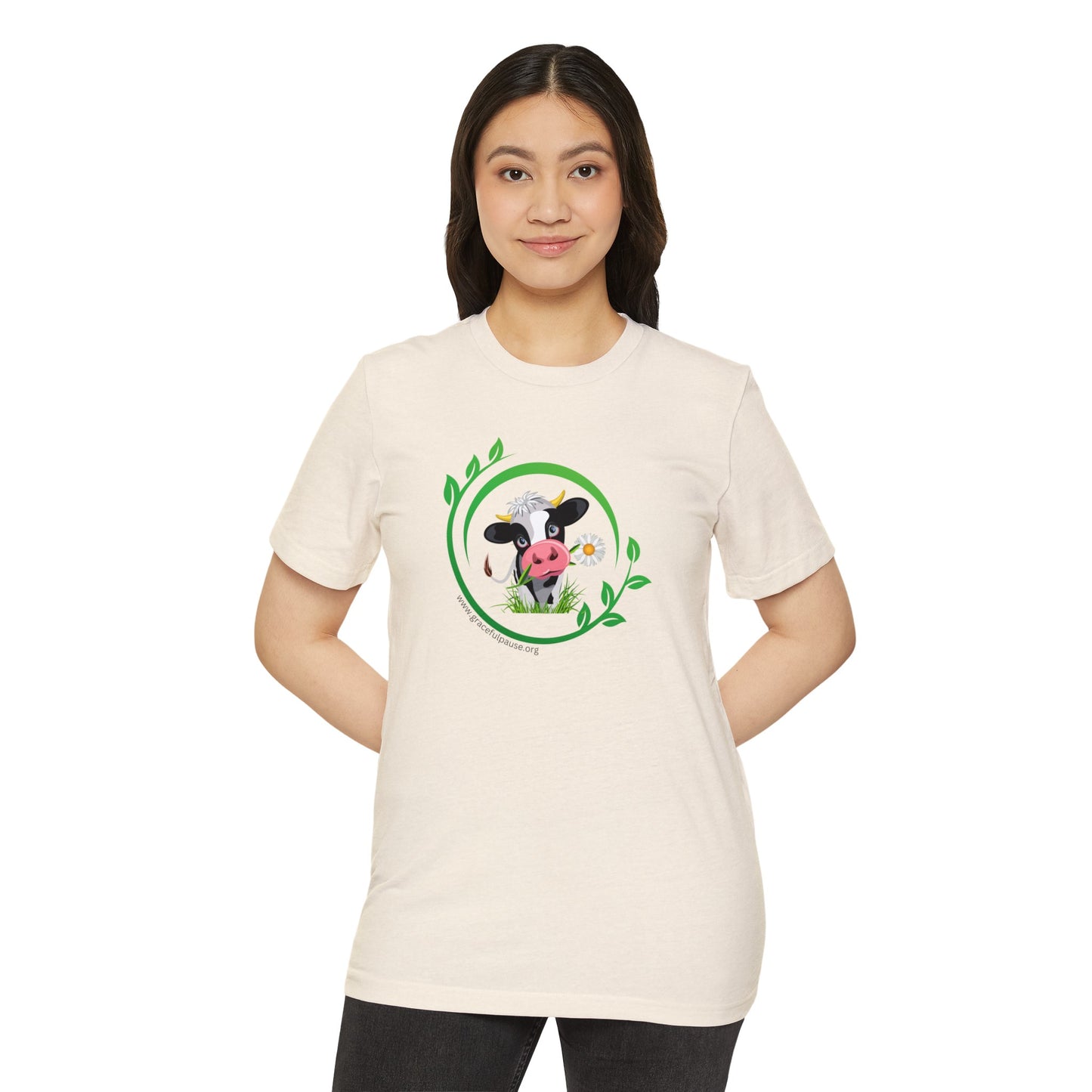 Pleading Cow - Unisex Recycled Organic T-Shirt