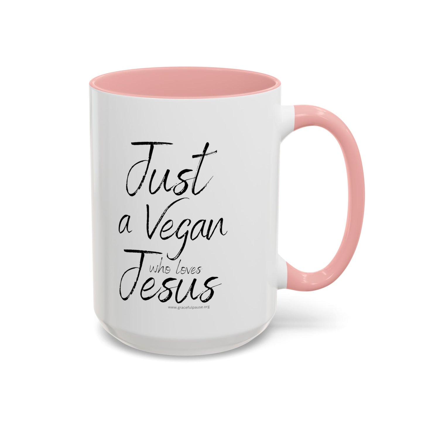 Just a Vegan who loves Jesus - Accent Coffee Mug (11, 15oz)