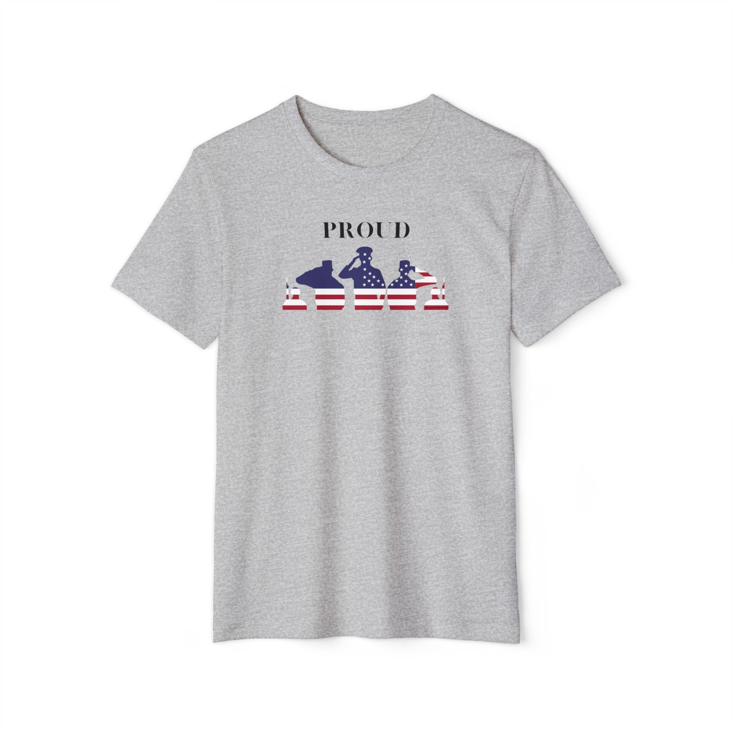 Proud - American Flag Soldiers - Unisex Recycled Organic T-Shirt