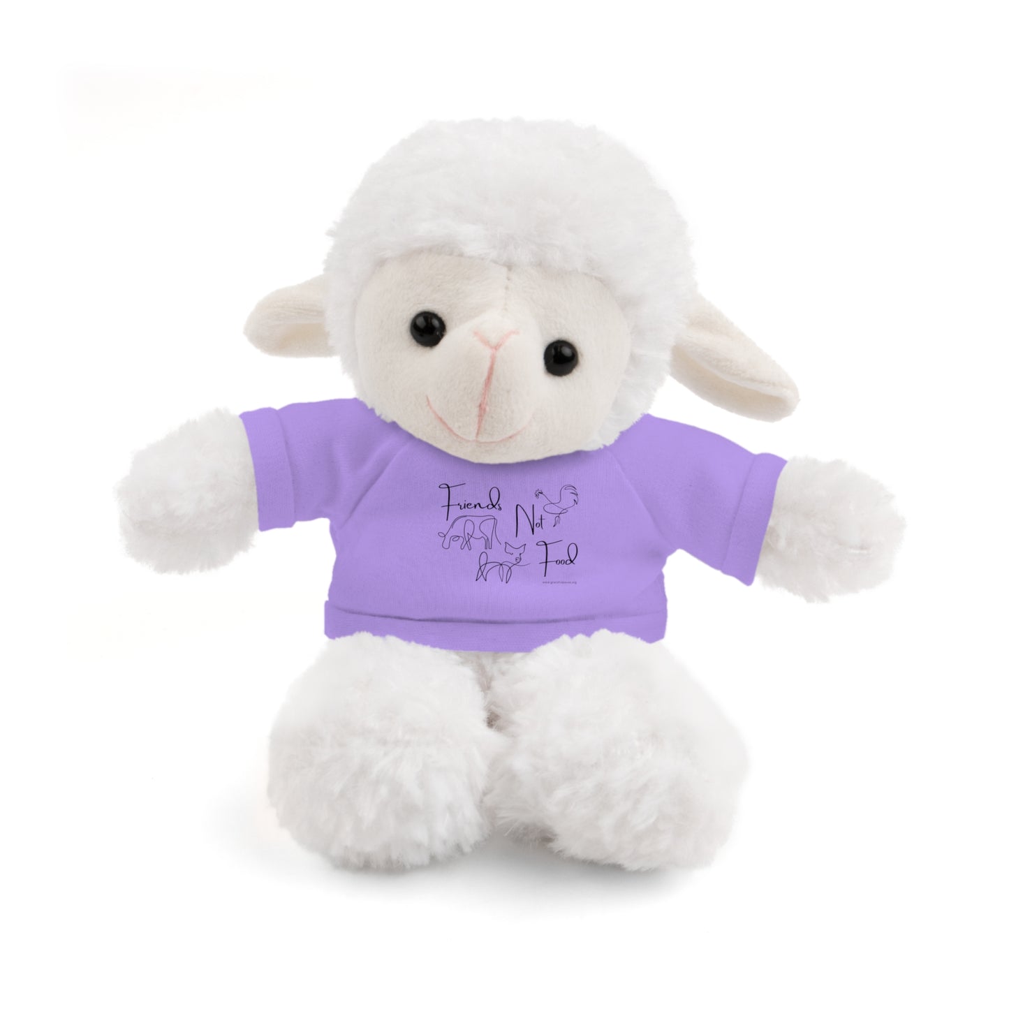 Friends Not Food - Stuffed Animal wearing a cute T-shirt