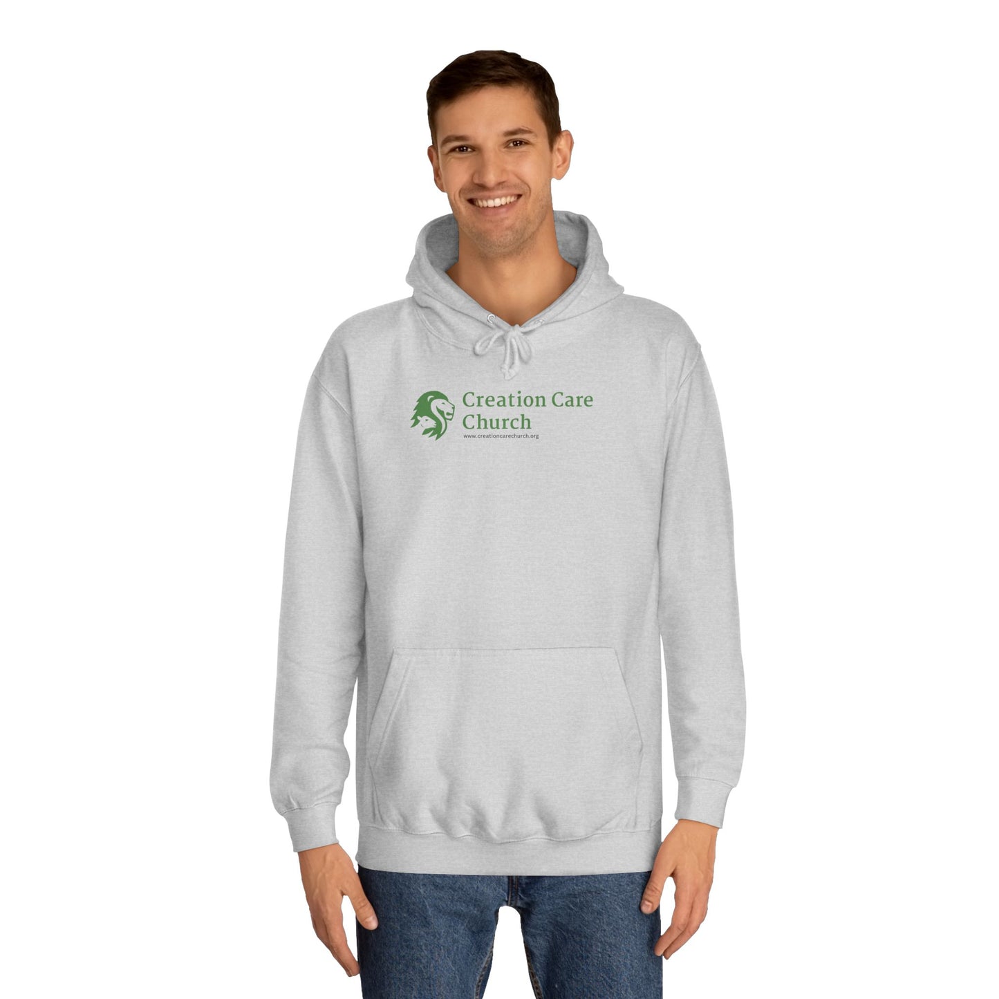 Creation Care Church Logo - Green - Unisex College Hoodie