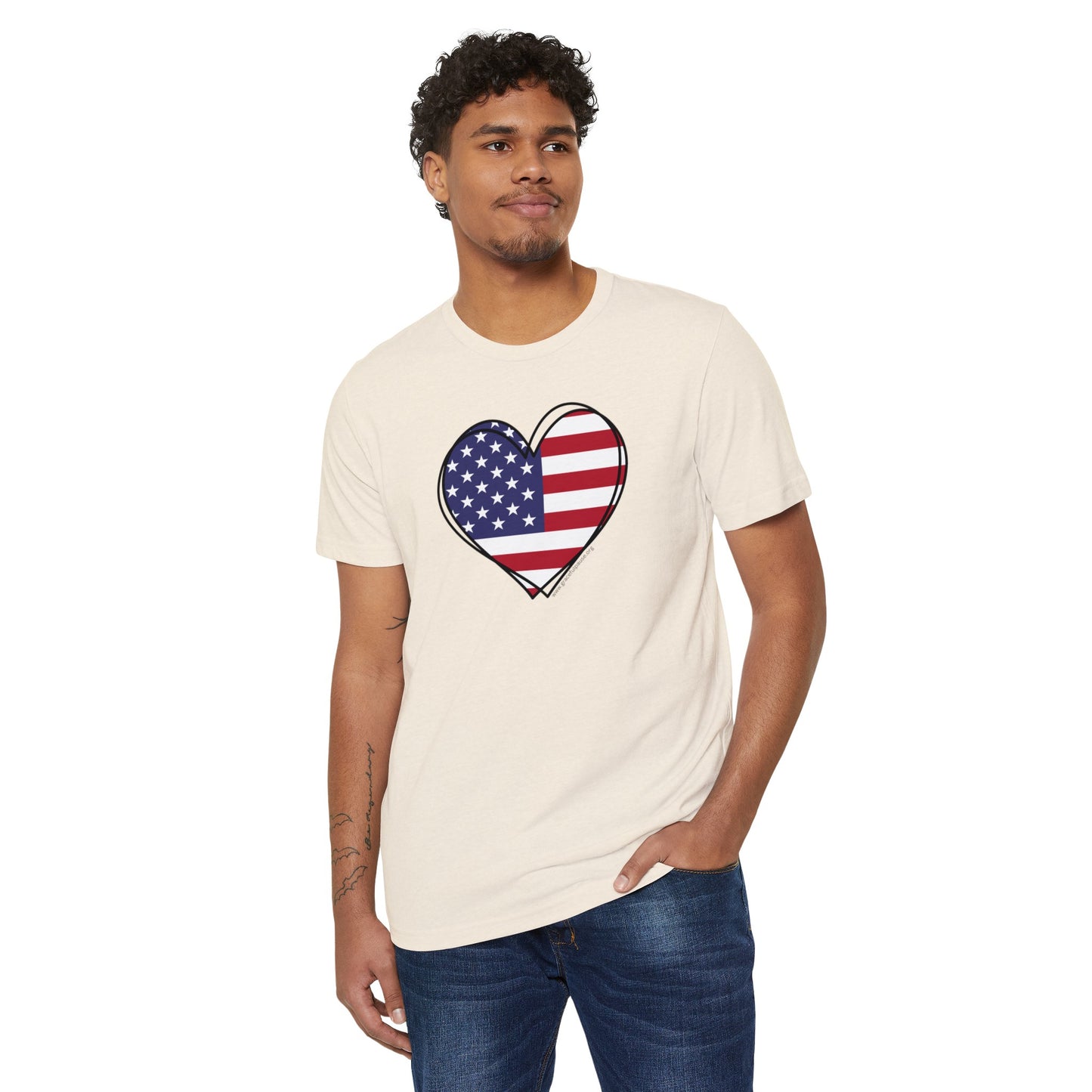 Patriotic Heart - Unisex Recycled Organic T-Shirt