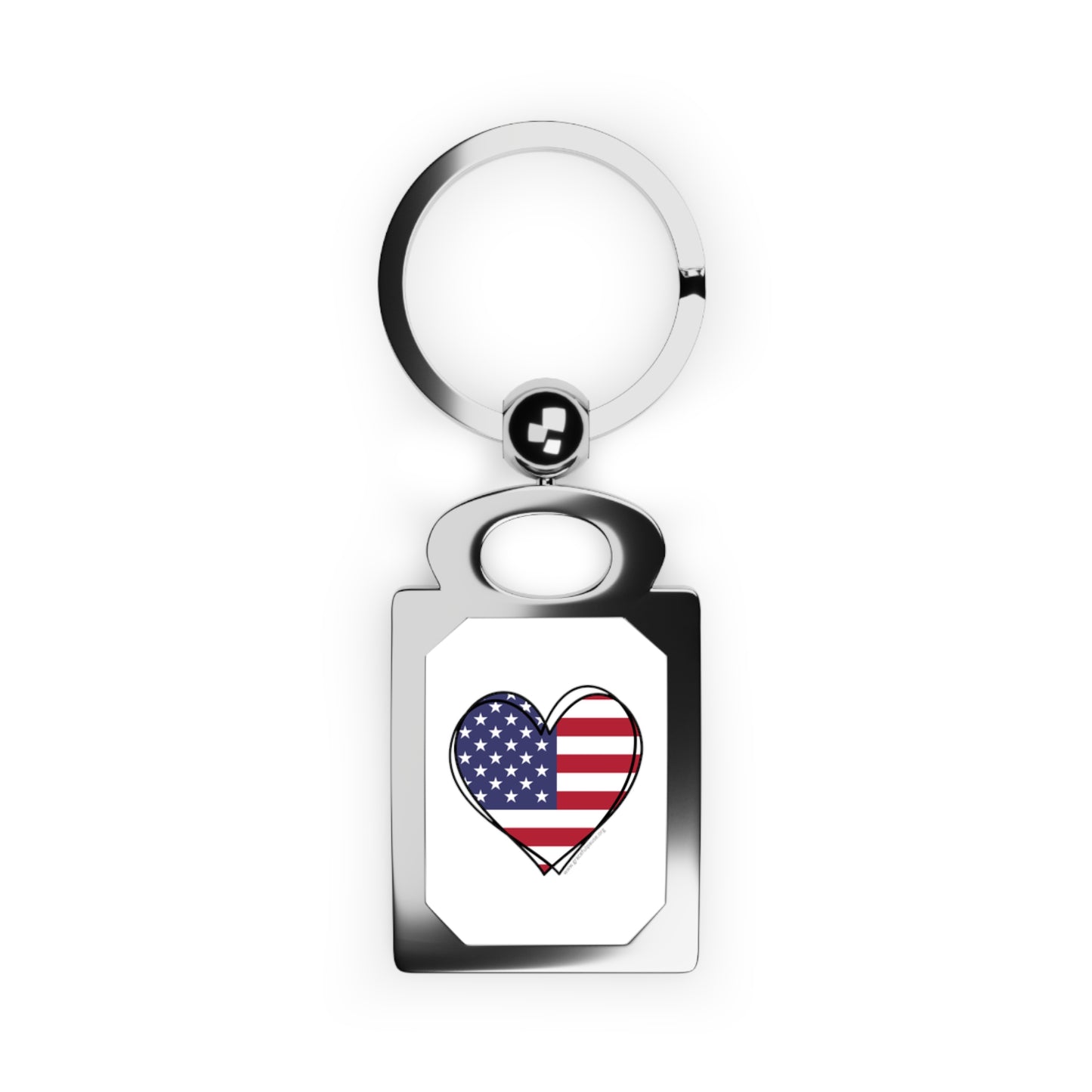 Patriotic Heart - Rectangle Keyring