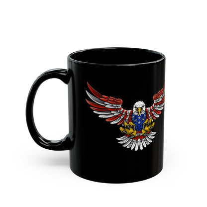 Patriotic Eagle in Flight - Black Mug