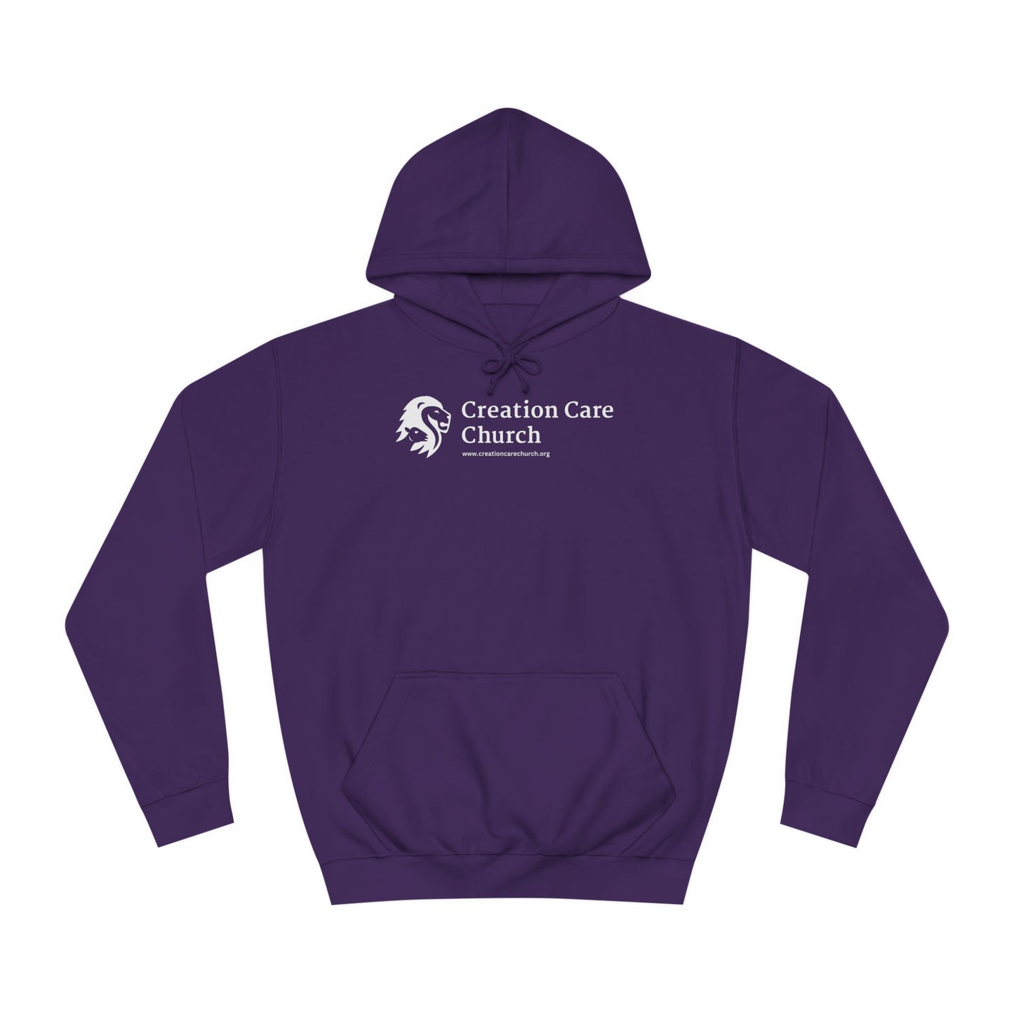 Creation Care Church Logo - White - Unisex College Hoodie