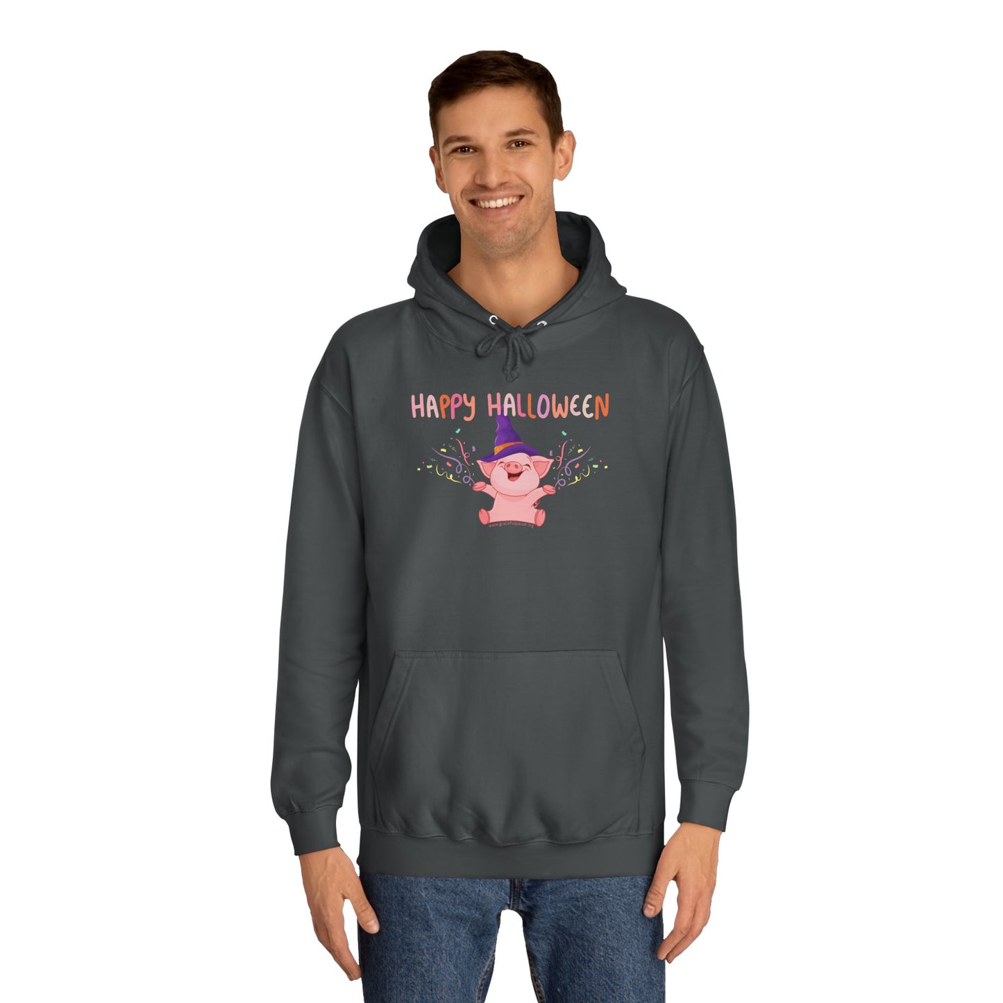 Happy Halloween Pig - Unisex College Hoodie