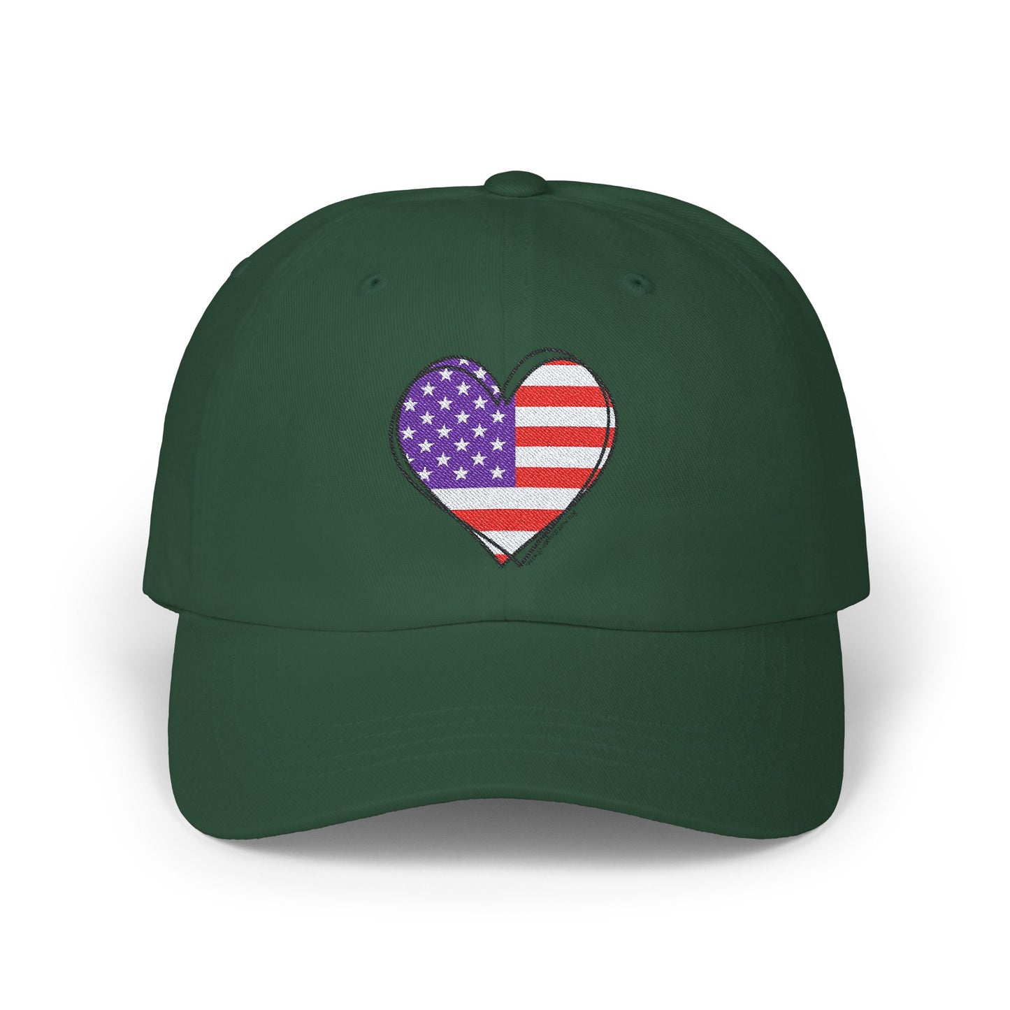 Patriotic Heart - Embroidered Classic Dad Cap