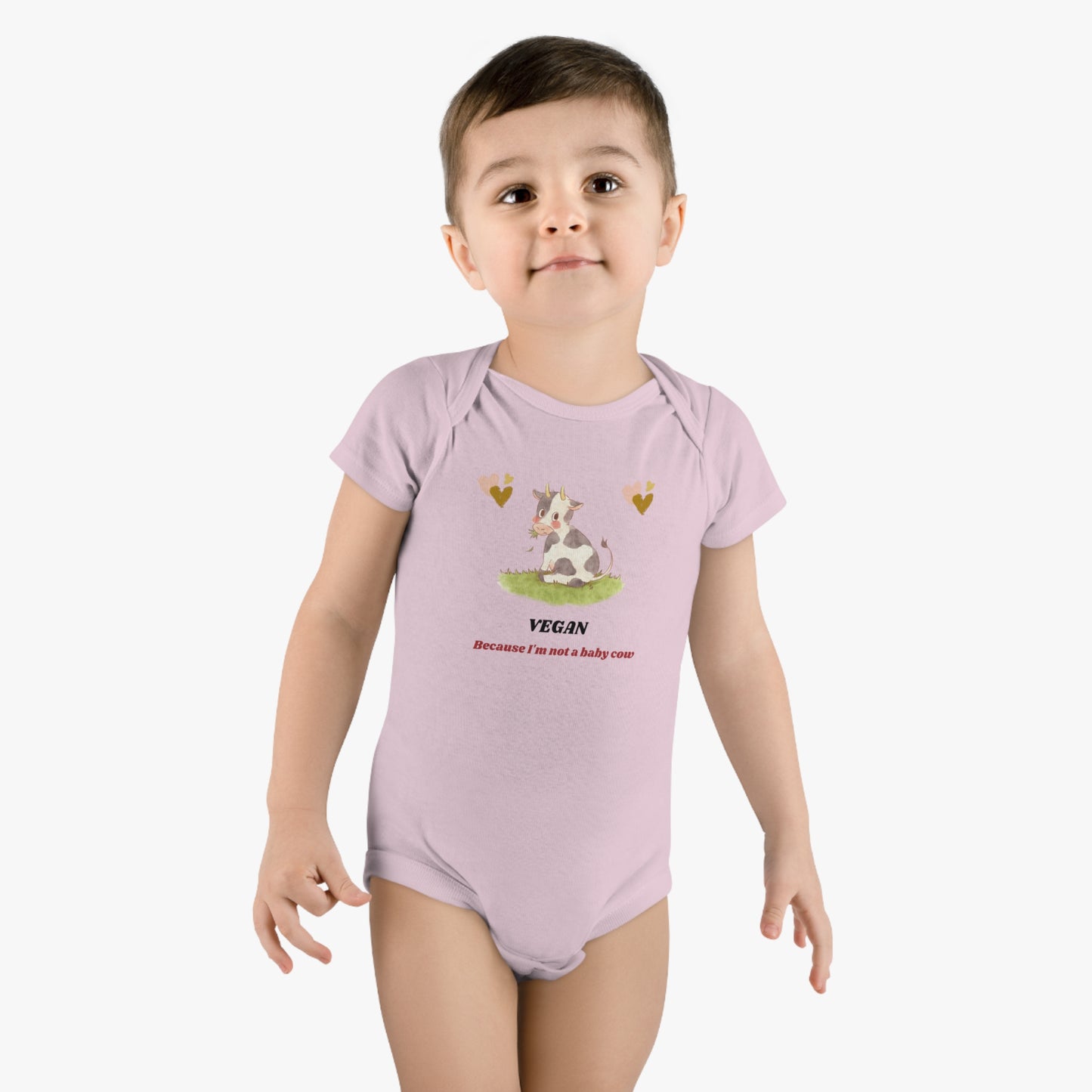 Vegan because I'm not a baby cow - Baby Short Sleeve Onesie®