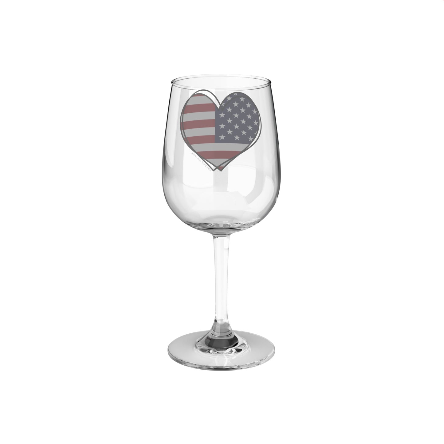 Patriotic Heart - Wine Glass, 12oz