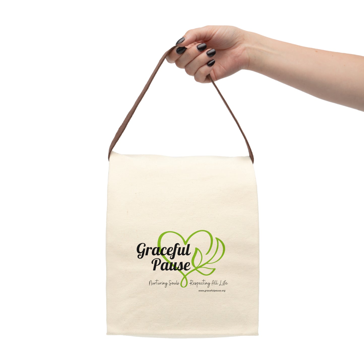 Graceful Pause Logo - Canvas Lunch Bag With Strap