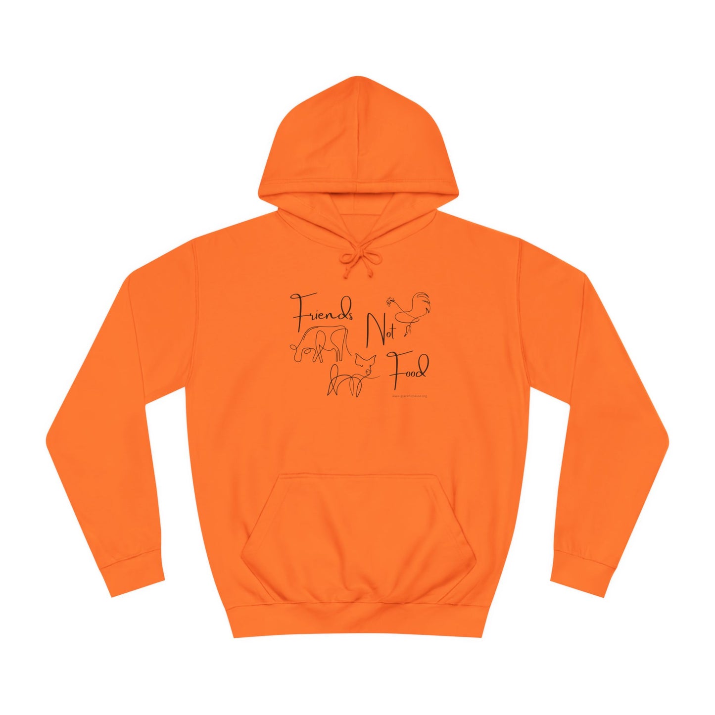 Friends Not Food - Line Drawn Animals - Unisex College Hoodie