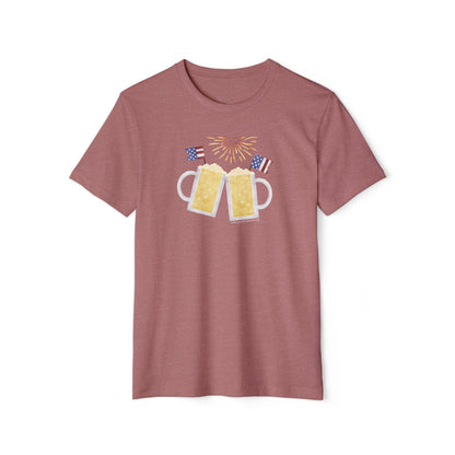 Patriotic Beer Toast - Unisex Recycled Organic T-Shirt