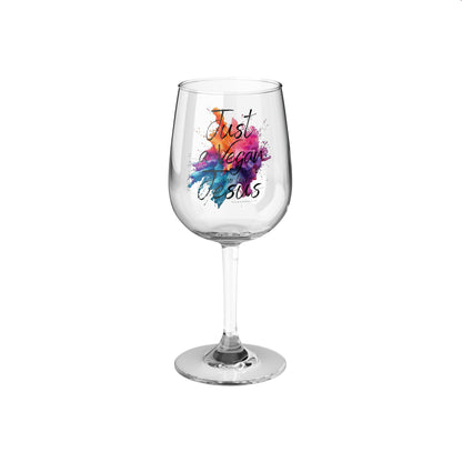 Just a Vegan who loves Jesus - Wine Glass, 12oz