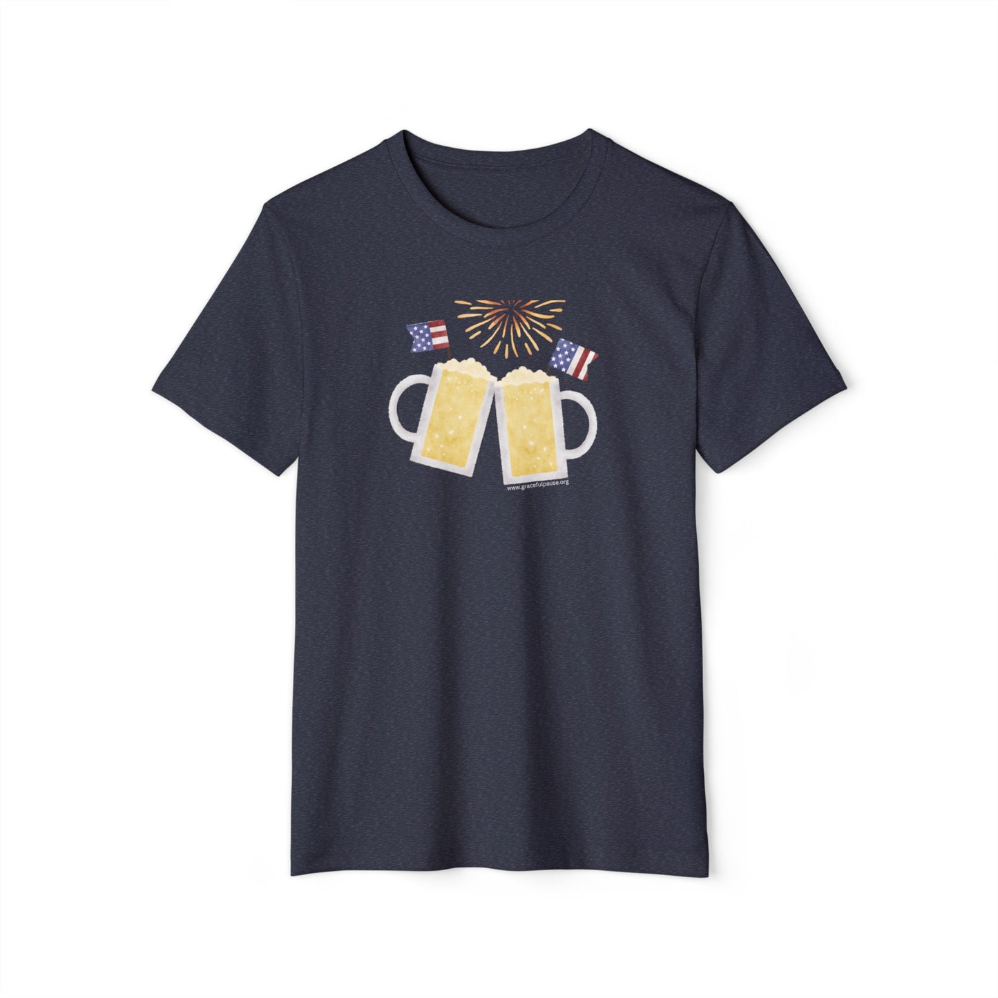 Patriotic Beer Toast - Unisex Recycled Organic T-Shirt