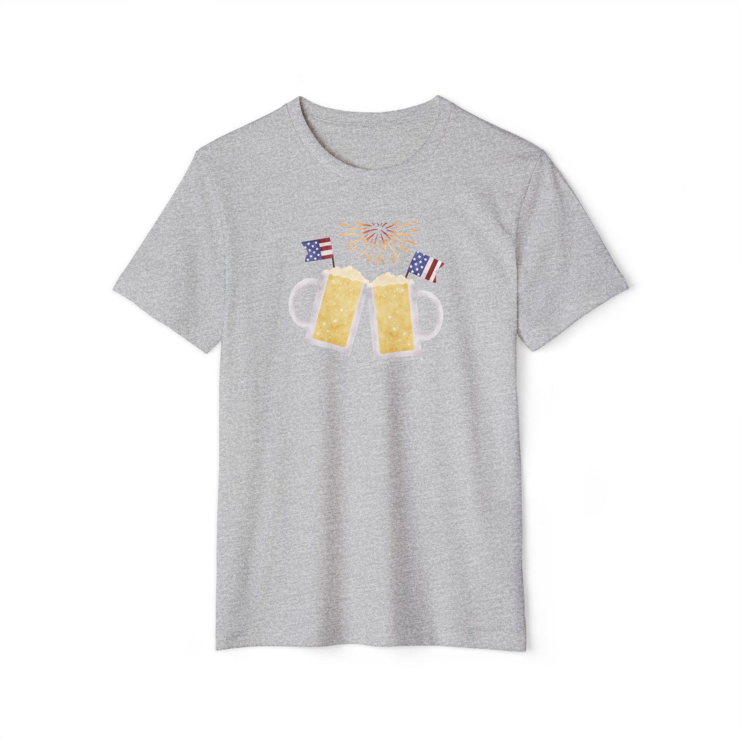 Patriotic Beer Toast - Unisex Recycled Organic T-Shirt