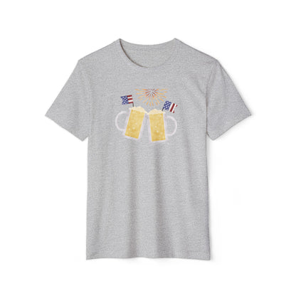 Patriotic Beer Toast - Unisex Recycled Organic T-Shirt