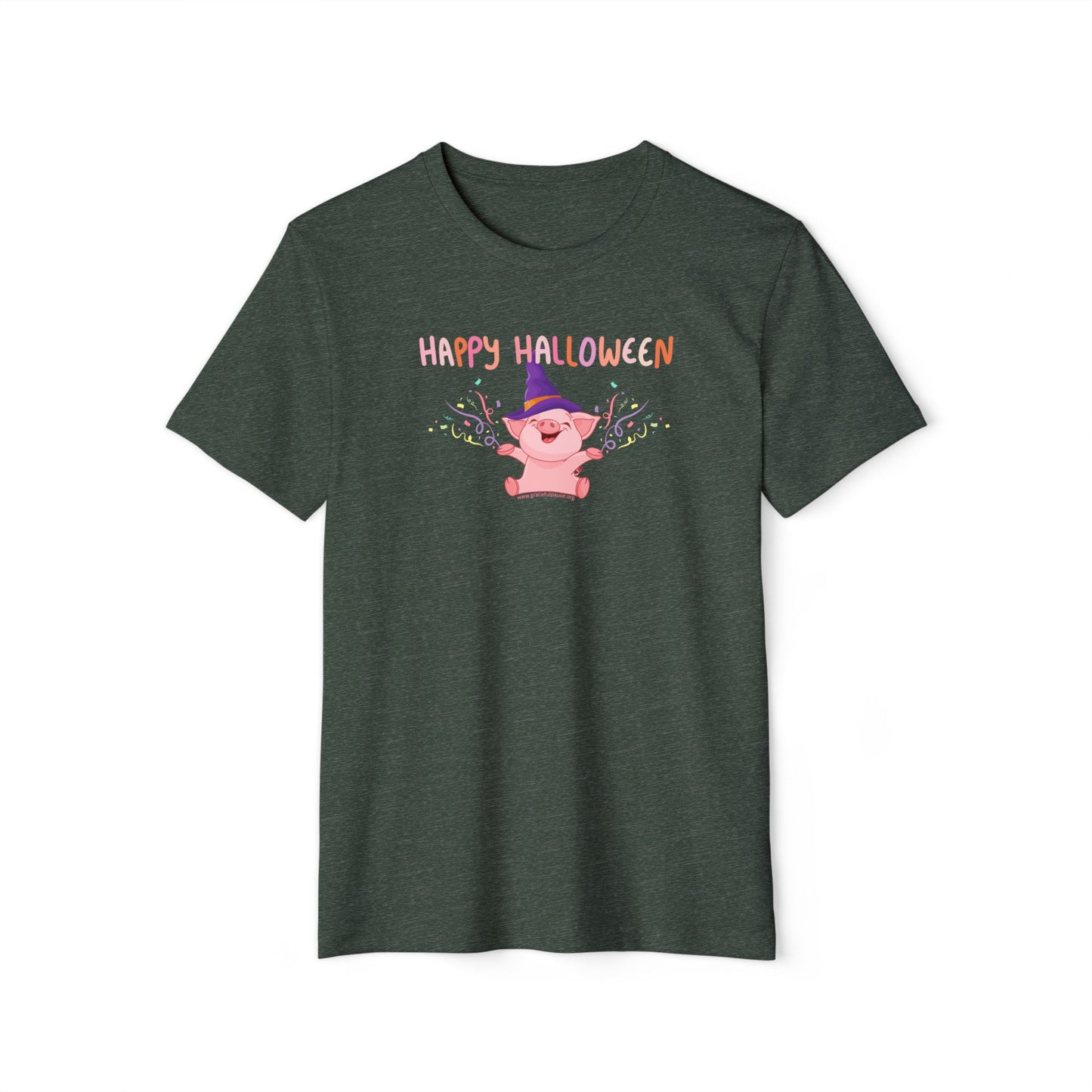 Happy Halloween Pig - Unisex Recycled Organic T-Shirt