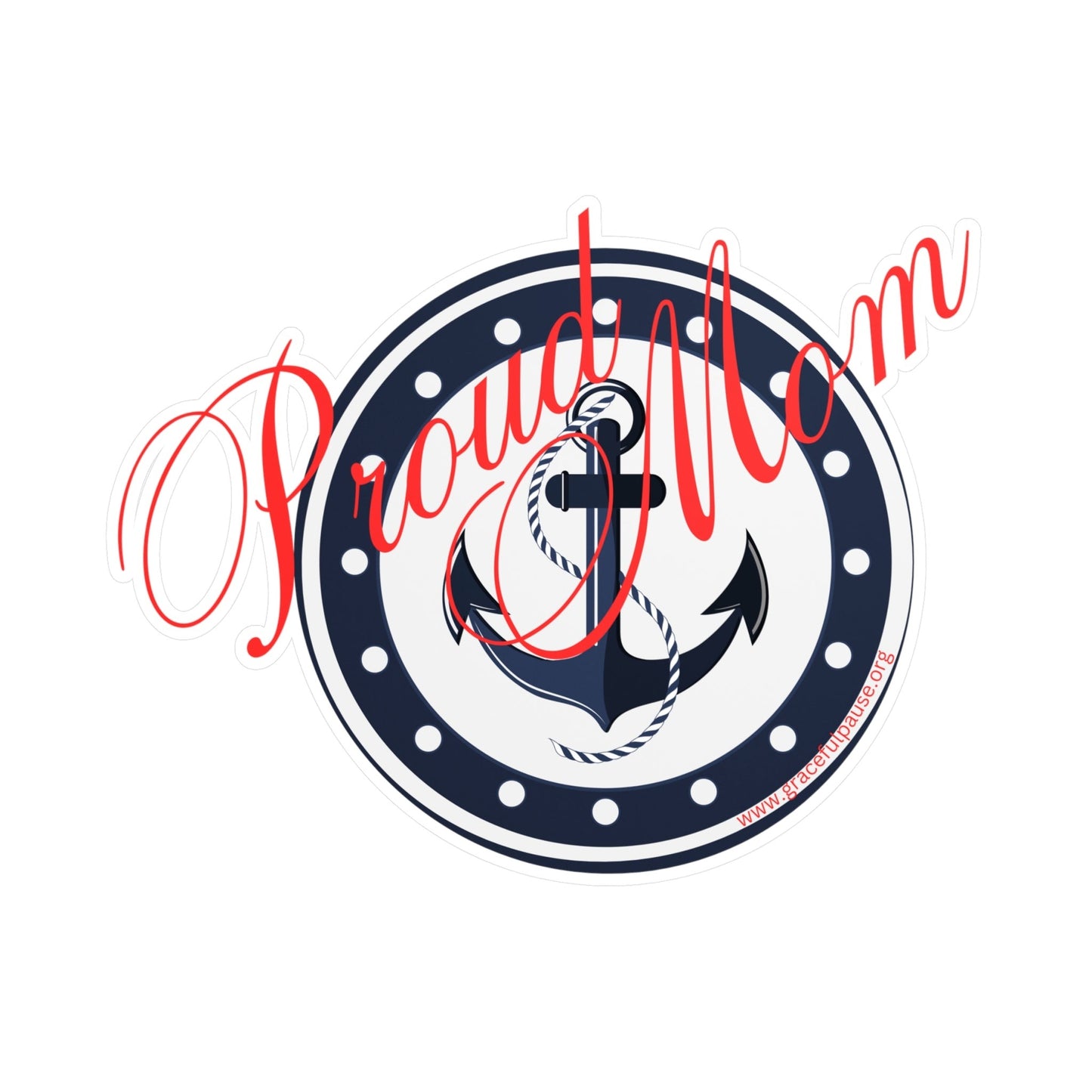 Proud Mom - Navy - Kiss-Cut Vinyl Decals