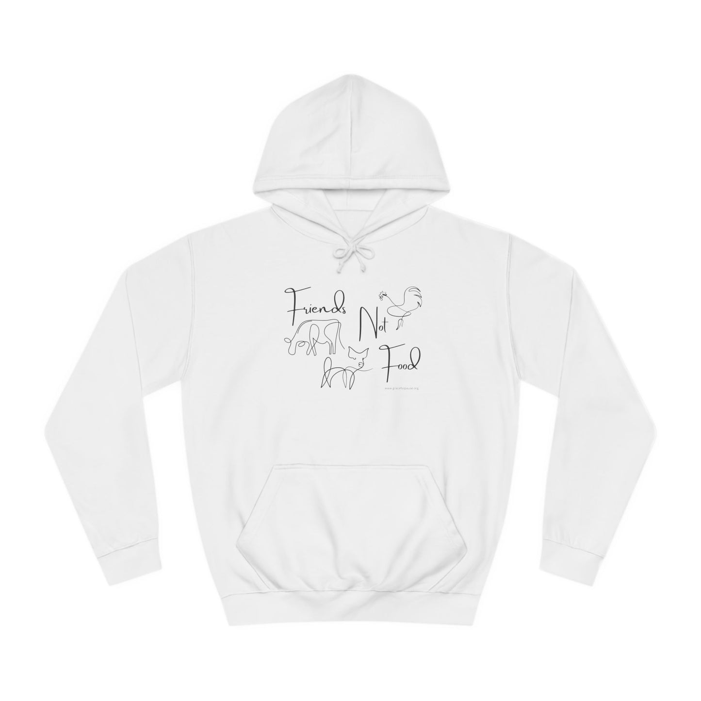 Friends Not Food - Line Drawn Animals - Unisex College Hoodie